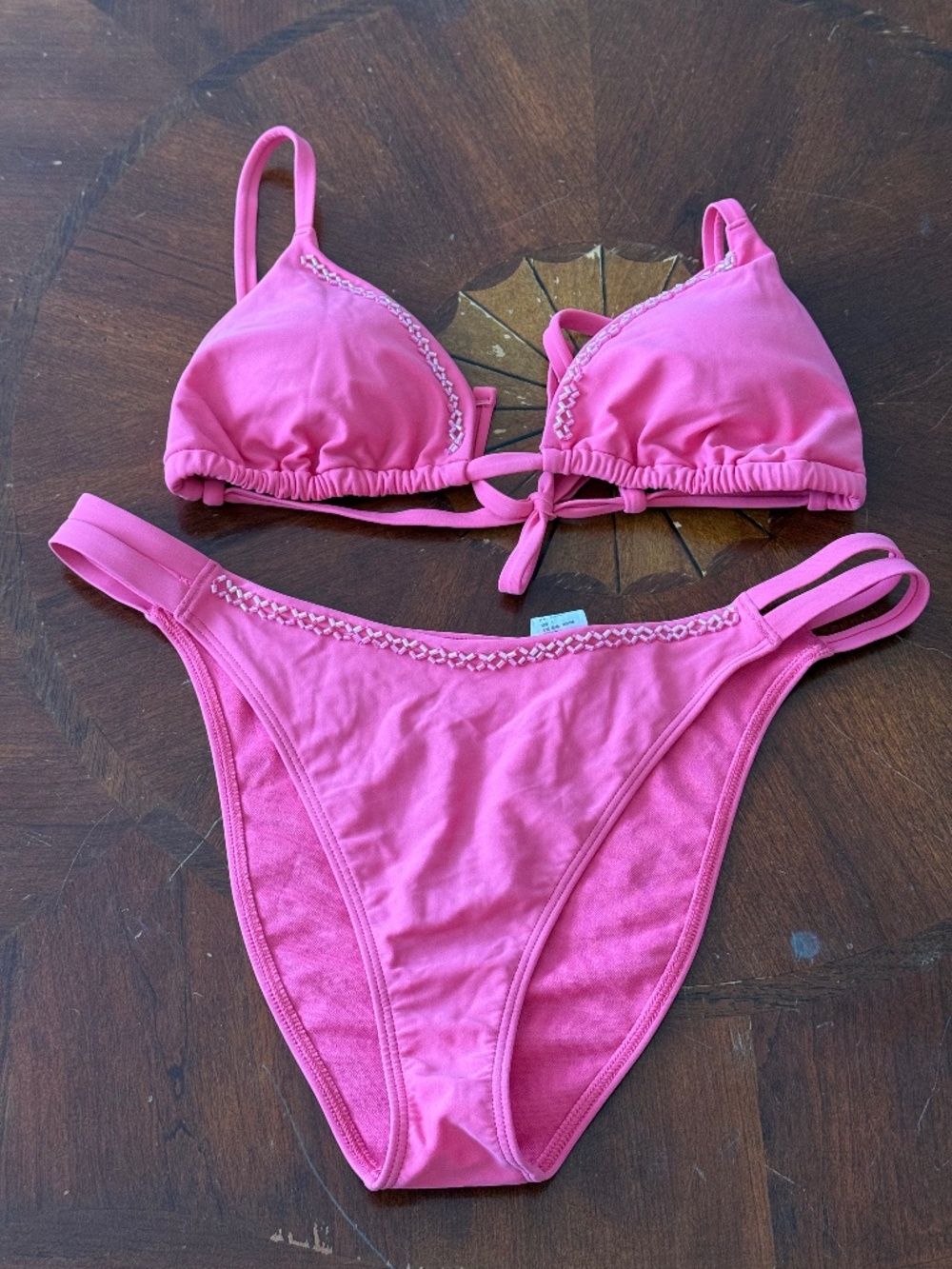 NWOT Hollister Pink Bikini Set, Beaded, L